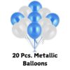 blue and white metallic balloons for first hbd theme