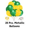 green and yellow metallic balloons for jungle theme