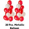 white and red metallic balloons for car theme