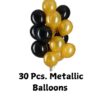 black and golden metallic balloons for crown theme