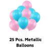 pink and blue metallic balloons for doll theme