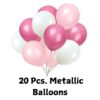 white and pink metallic balloons for girlfriend theme